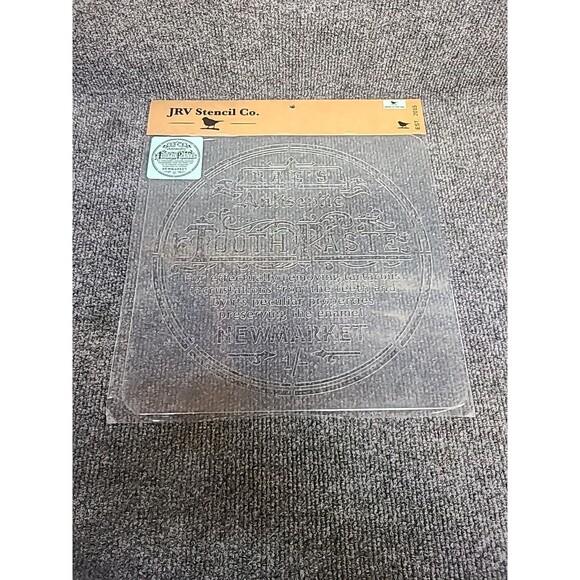 NEW JRV 15mil Reusable Rae's Toothpaste Label Stencil 11.5x11.5 - Picture 2 of 3